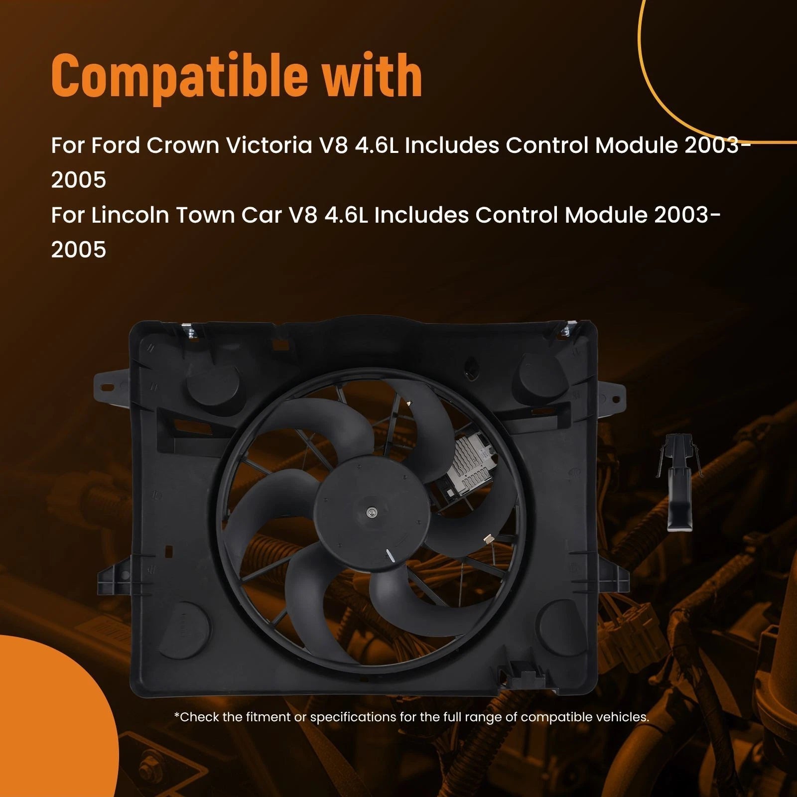 Electric Cooling Fan Assembly for Lincoln Town Car/Crown Victoria (2003–2005) 620120