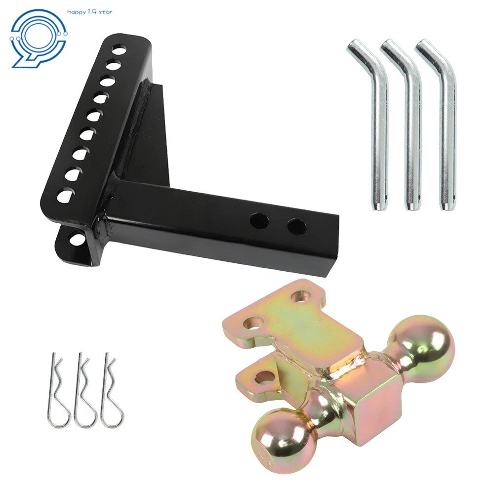 Adjustable Trailer Hitch Tow Receiver Dual Ball Mount for Make Model
