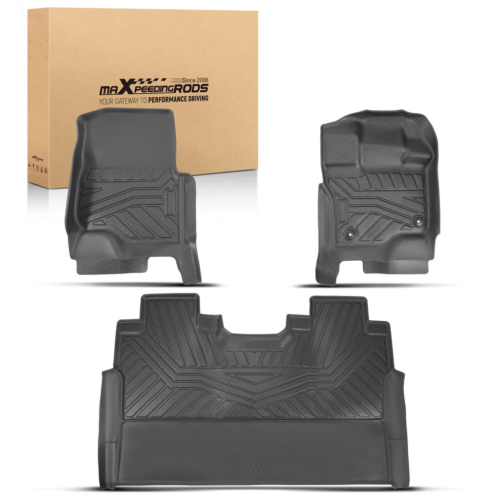 Set of 2 Front & Rear Floor Mats for Ford F150 Super Crew Cab (2015–2025) TPE
