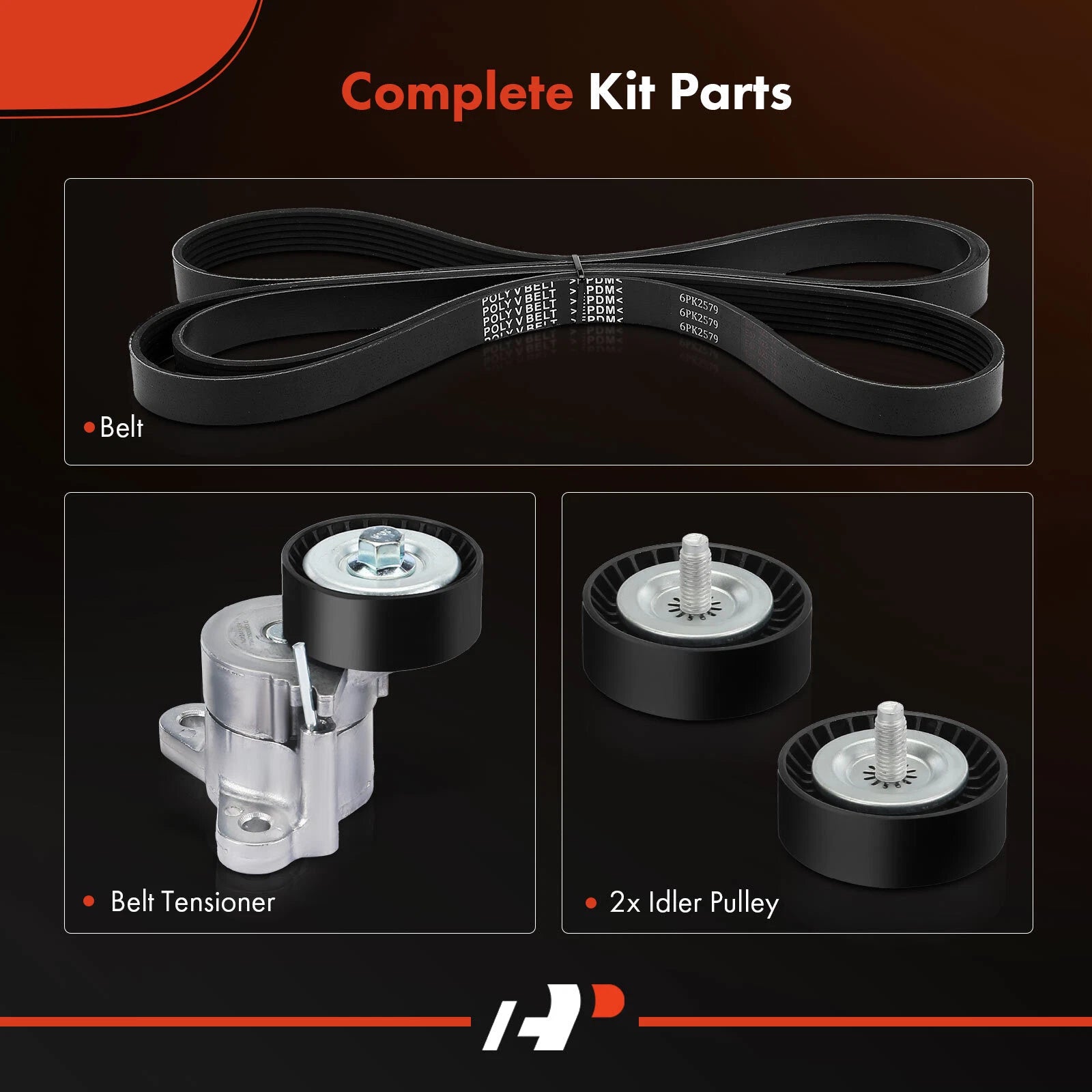 Set of 4 Serpentine Belt Drive Components for Jeep Compass Dodge Journey