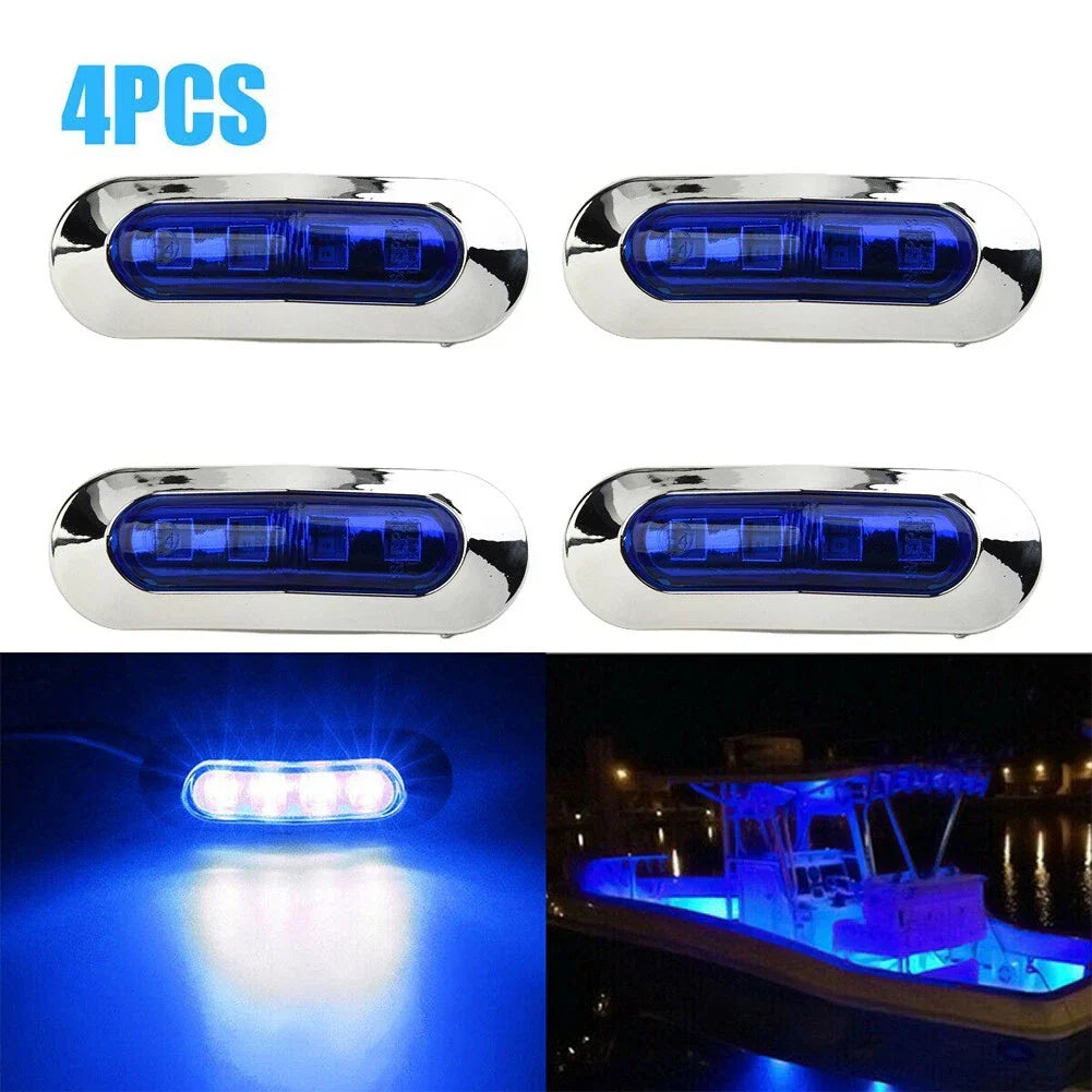 Lamp 12-24V 4 LED Courtesy Lights for Marine Boat RV Trailer