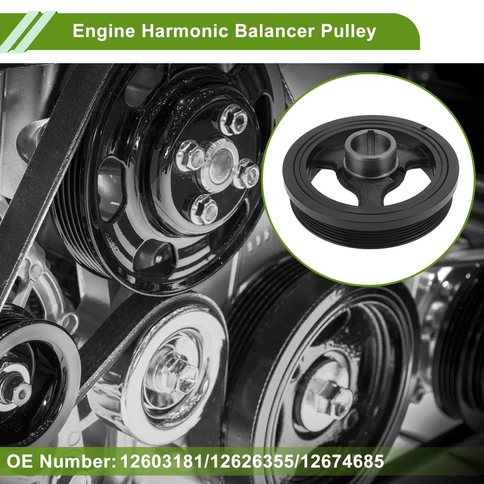 Engine Harmonic Balancer Crankshaft Pulley for Chevrolet Traverse (2009–2017) No.12626355