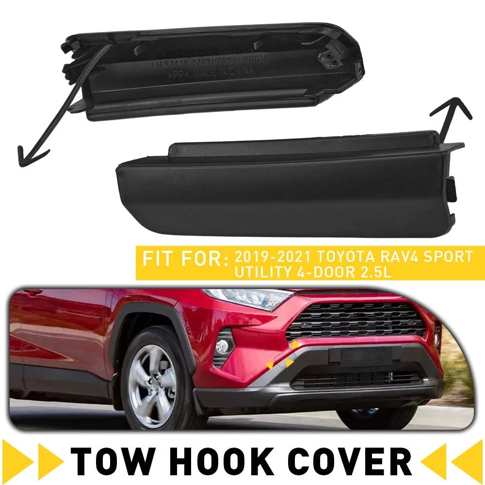2X Front Bumper Tow Hook Eye Cap Cover for Toyota RAV4 (2019–2020)
