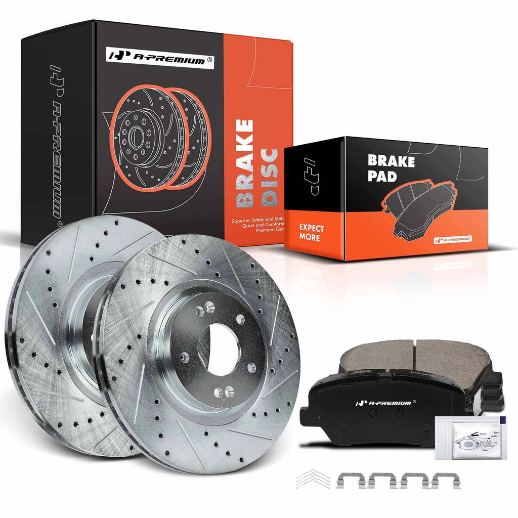 Front Drilled Brake Rotors & Ceramic Pads for Hyundai Sorento (2016–2020)