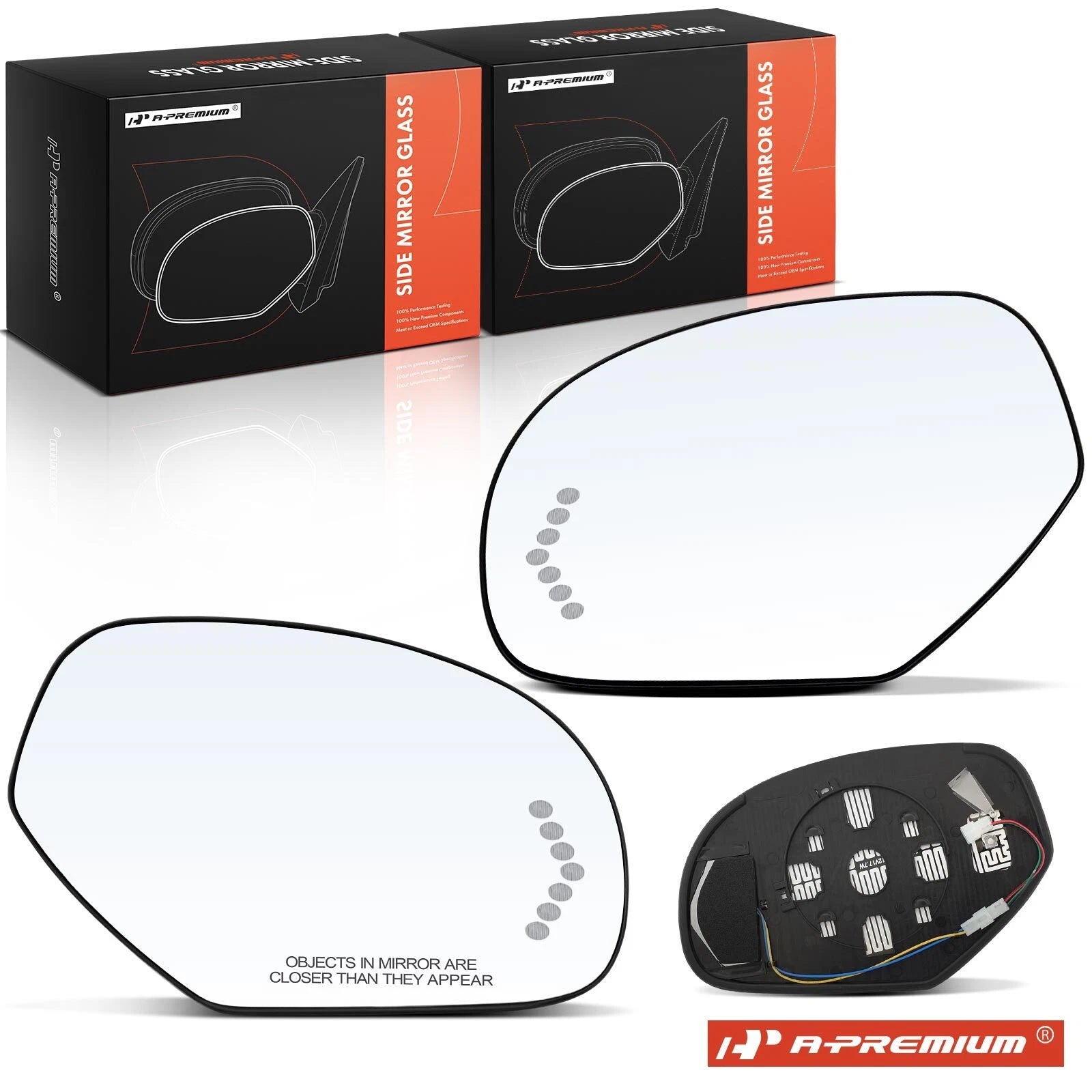 2X Power Mirror Glass with Turn Signal & Heated for Silverado 1500 (2007â2013)