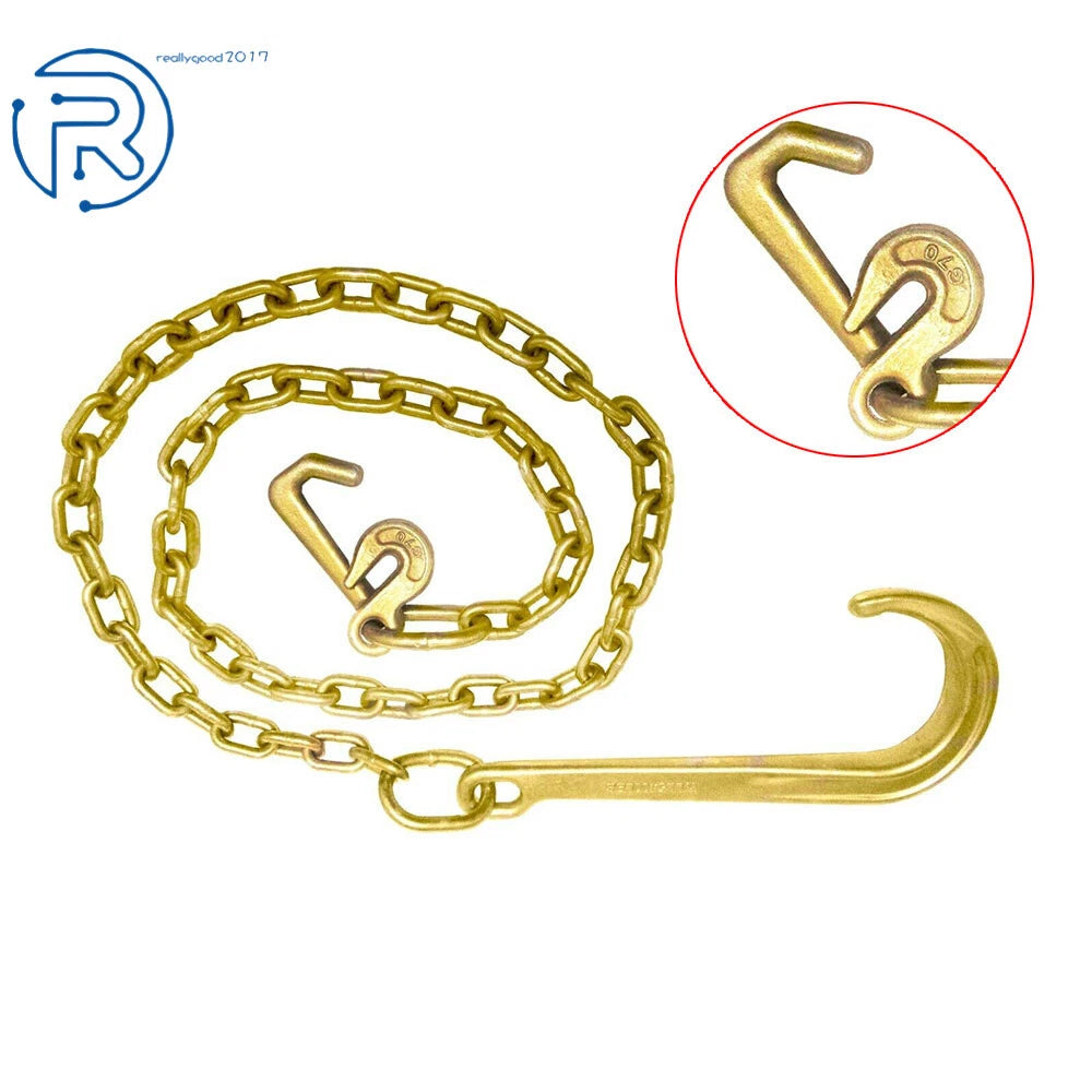 Set of 2 Large G70 V-Chain J Hooks for Truck Rollback Wrecker Flatbed