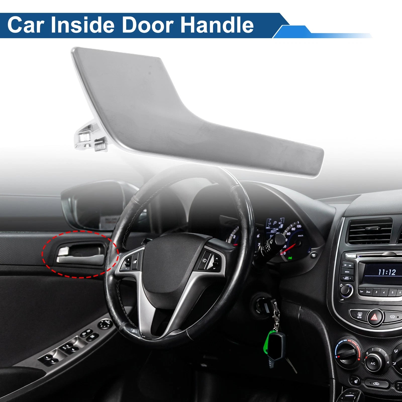 Front Passenger Side Interior Door Handle for Audi Q5 (2009–2018) No. 8K0837019A Chrome