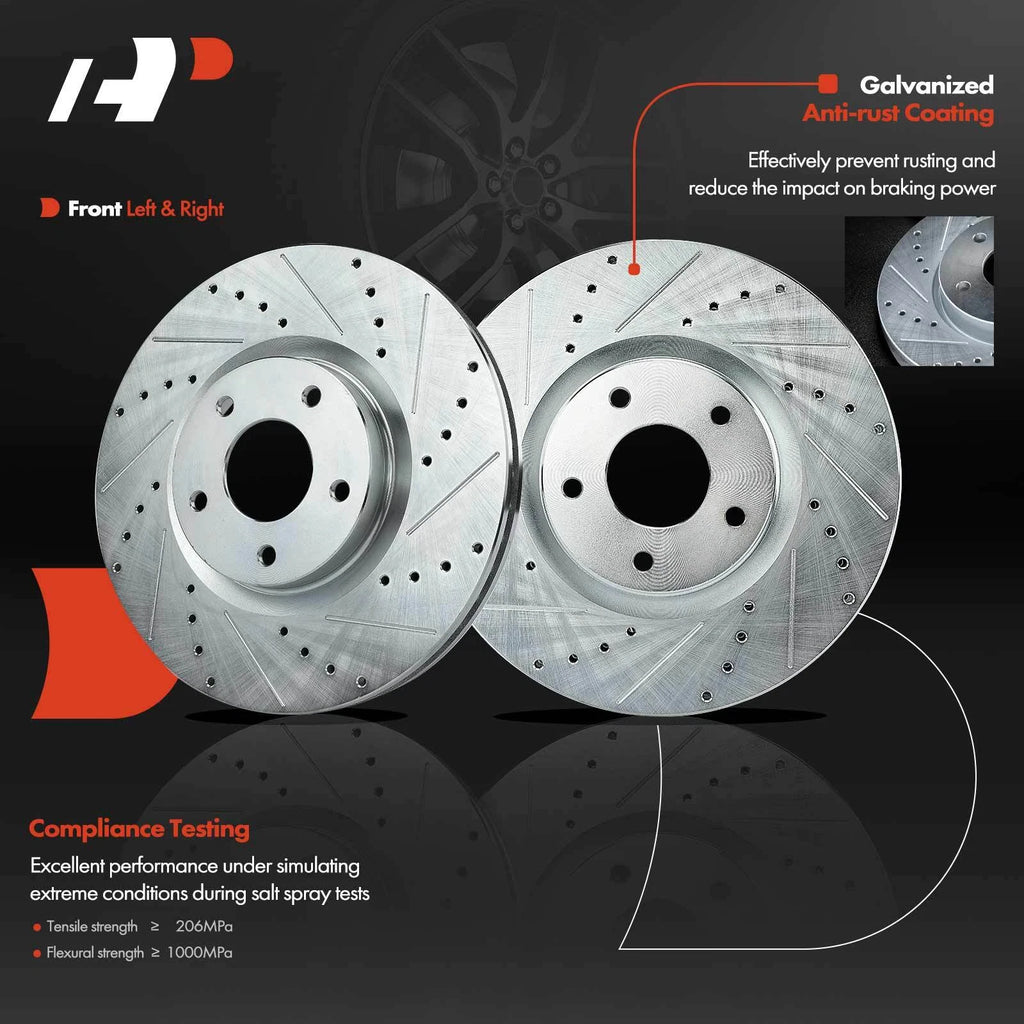 Front Drilled Brake Rotors & Ceramic Pads for Nissan Maxima (2009–2019)