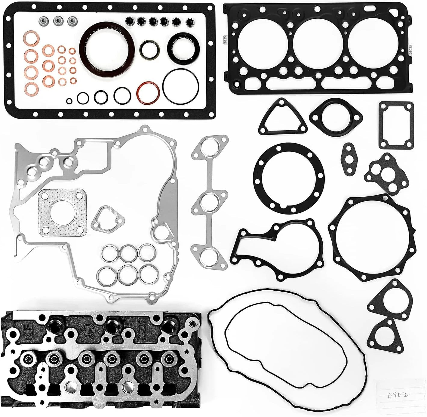 Complete Cylinder Head w/Valves Gasket Kit 1G962-03040 for Kubota RTV900 (2004–2023)