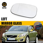 Left Driver Side Heated Mirror Glass with Backing Plate for Volvo C30 S40 C70 (2007–2013)