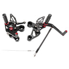 Black Adjustable Rearset Footpegs for Yamaha MT-09 FZ-09 (2014-2017)