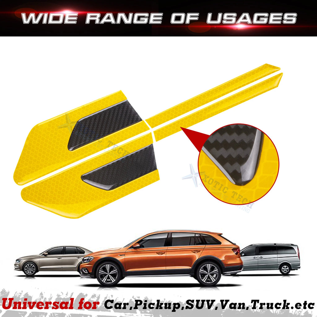 Yellow Reflective Rearview Mirror and Side Door Decals for Universal Car (-)