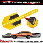 Yellow Reflective Rearview Mirror and Side Door Decals for Universal Car (-)