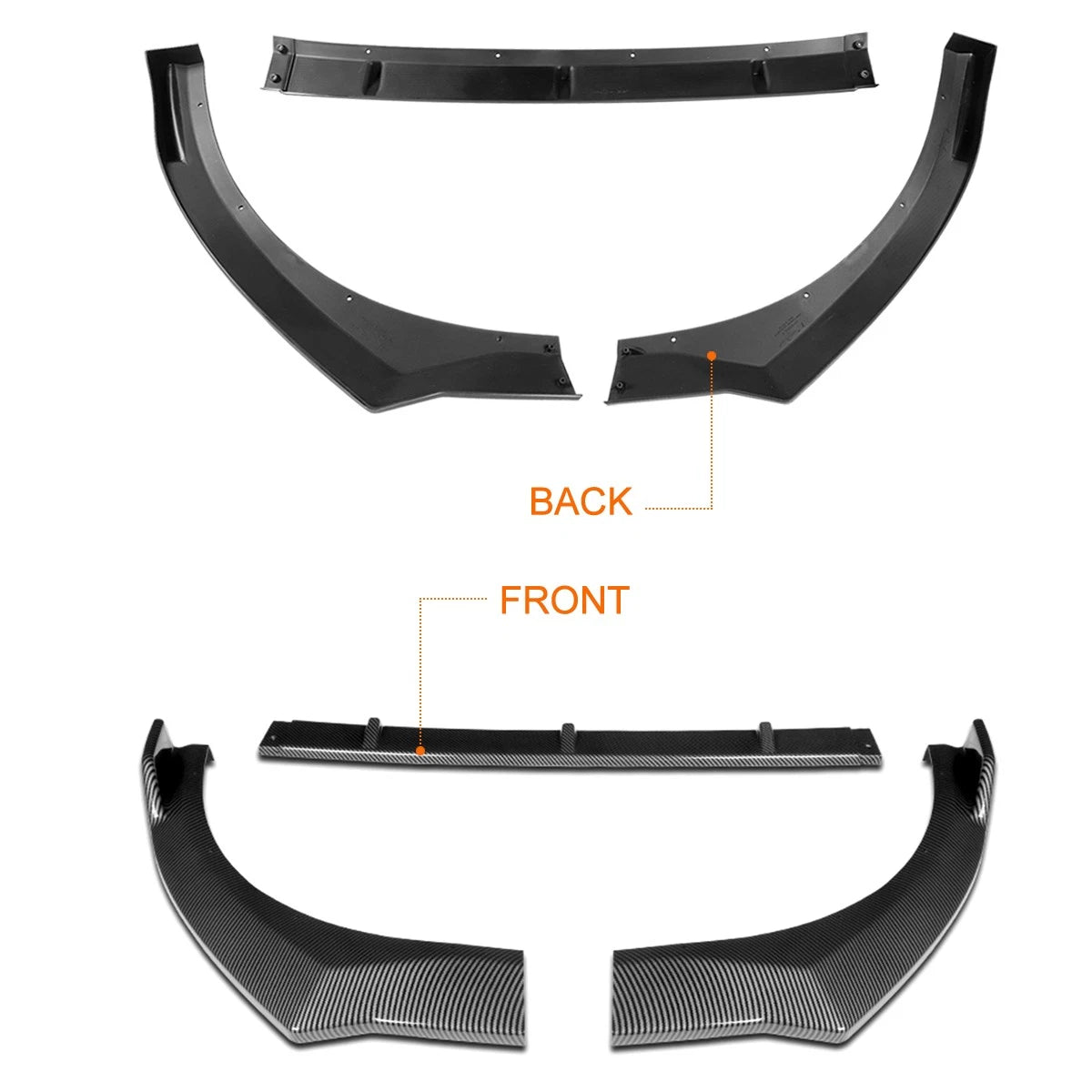 Carbon Style Front Bumper Body Kit Lower Splitter Spoiler Lip for Elantra (2021–2022)