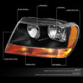 Black Housing Amber Side+Fog Lamp Headlight for Jeep Grand Cherokee (1999–2004)