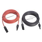 Set of 2 Solar Panel Extension Cables 20ft 4mm² for Automotive Use