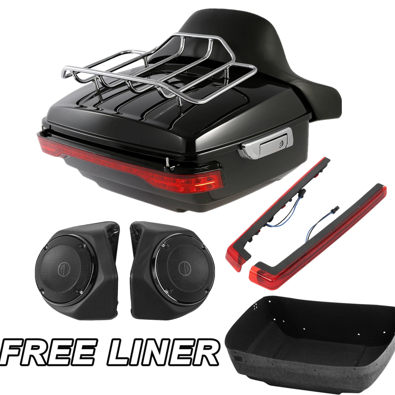 Trunk Backrest Speakers Tail Light for Harley Davidson Touring Glide (2014–2023)