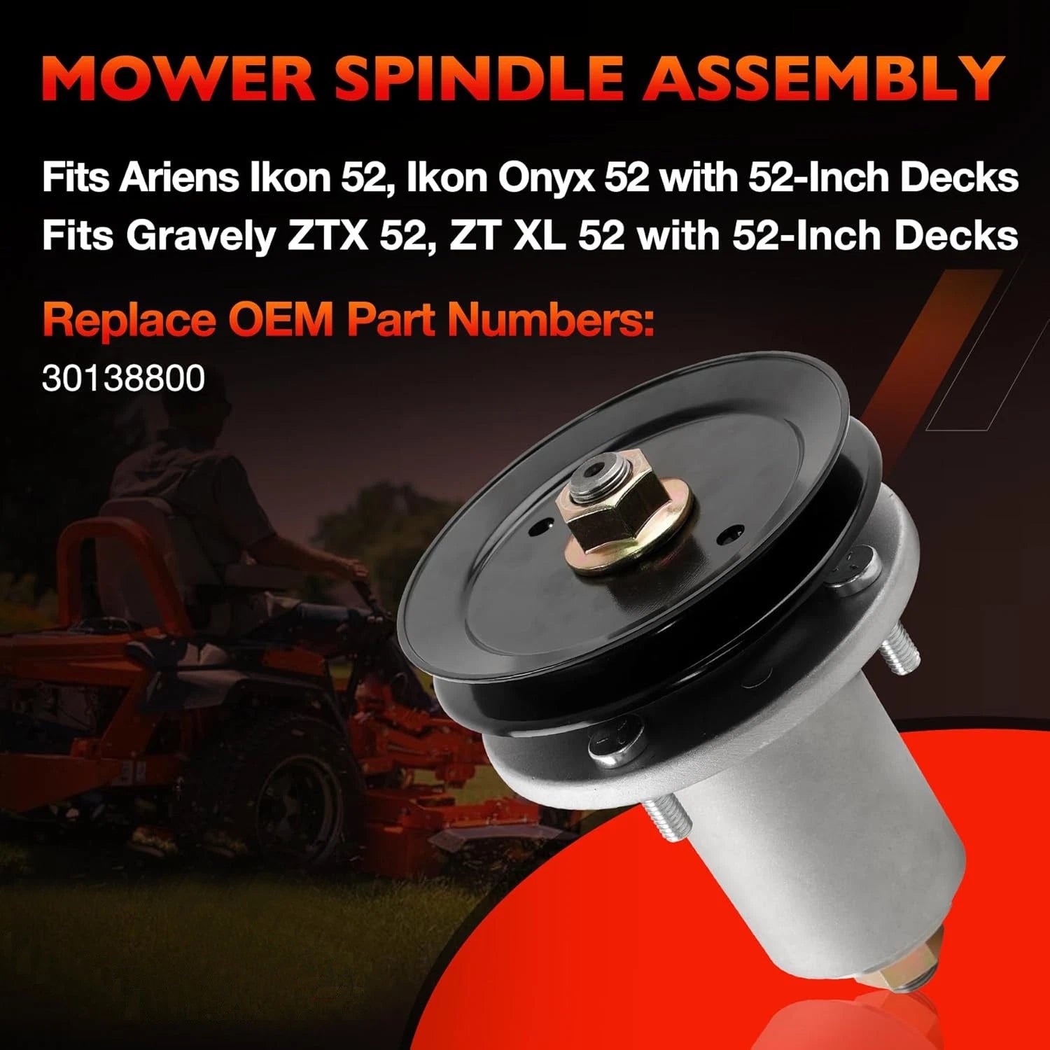 Deck Spindle for Ariens Gravely Ikon ZTX ZTXL 52" (30138800)