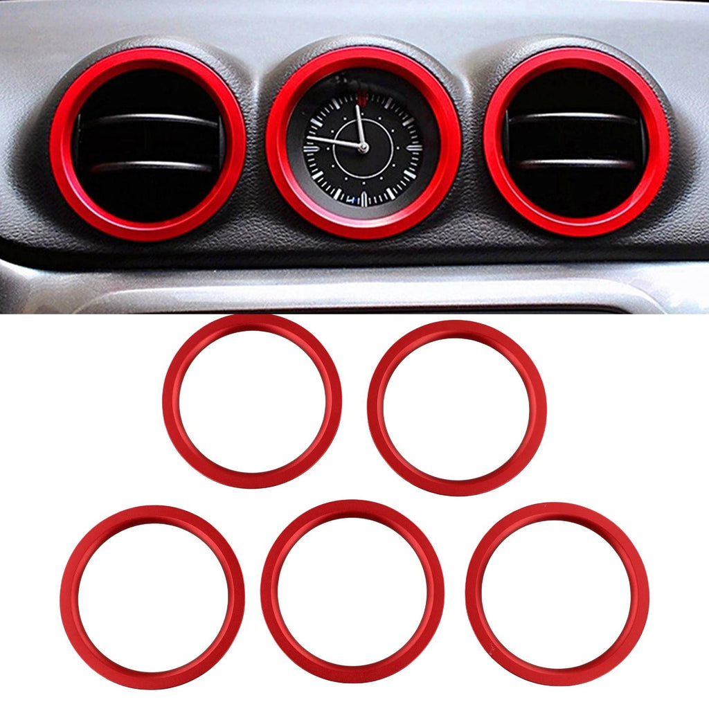 Set of 5 Red Air Conditioner Outlet Vent Ring Cover Trim for Suzuki Vitara (2015–2020)