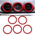 Set of 5 Red Air Conditioner Outlet Vent Ring Cover Trim for Suzuki Vitara (2015–2020)
