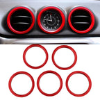 Set of 5 Red Air Conditioner Outlet Vent Ring Cover Trim for Suzuki Vitara (2015–2020)