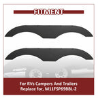 Tandem Trailer Fenders Skirt Set for RVs Campers Trailers (Black)