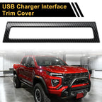 USB Charger Interface Panel Cover for Chevy Colorado (2023–2024) Carbon Fiber