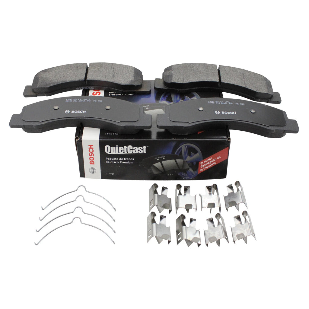 Set of 4 Bosch QuietCast Front Semi-Metallic Brake Pads for Excursion F-250 (2000–2005)