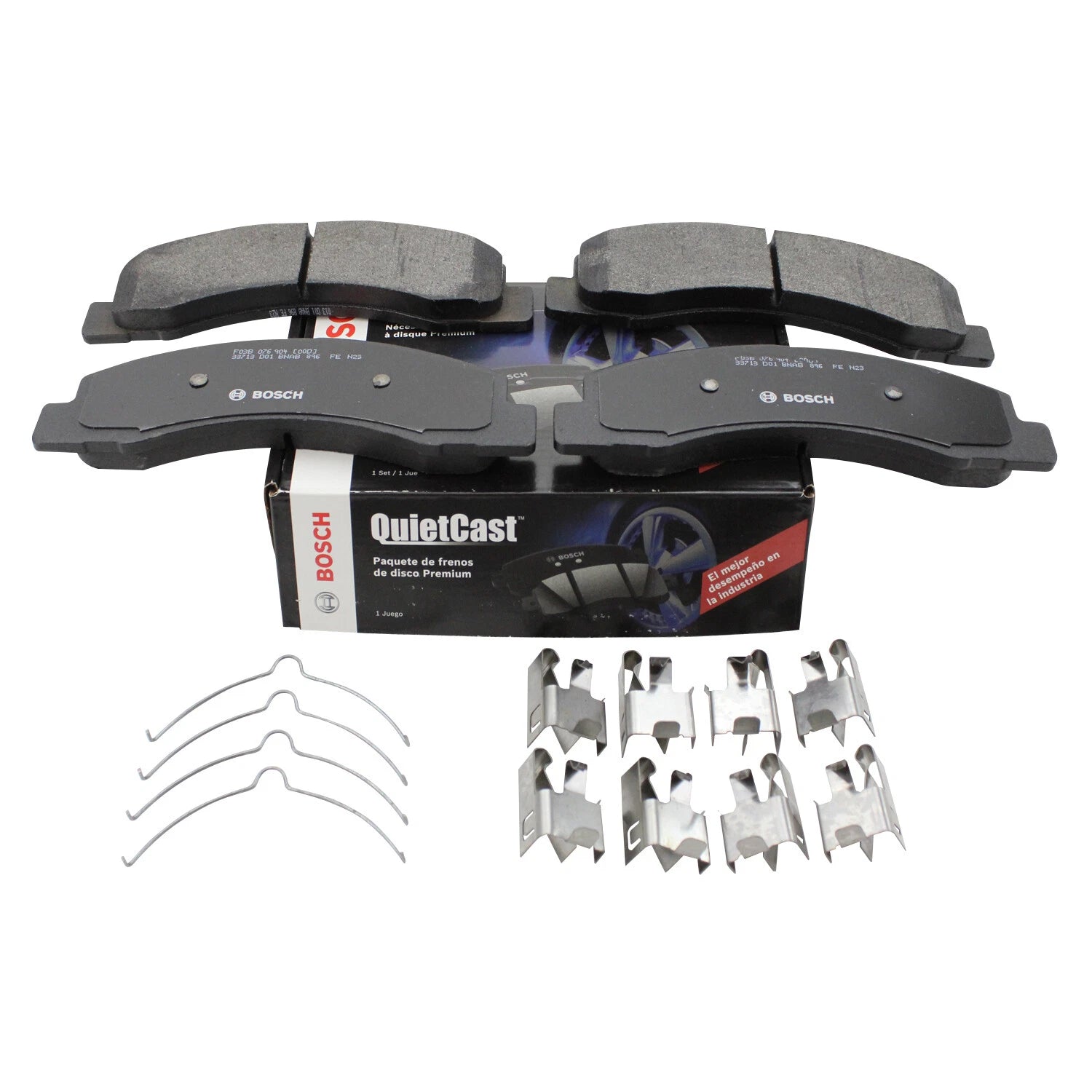 Set of 4 Bosch QuietCast Front Semi-Metallic Brake Pads for Excursion F-250 (2000–2005)