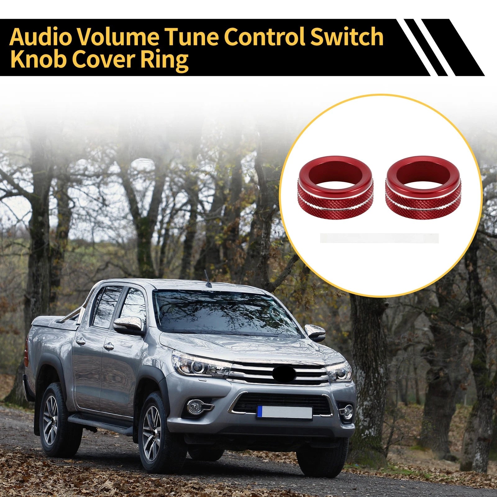 Volume Tune Switch Knob Cover Ring for Toyota Tacoma (2020–2023) Red