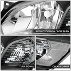 Headlight Assembly for Nissan NV200 (2013–2021) Black Housing Clear Corner