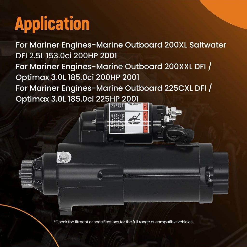 Starter Motor for Mercury 150CXL 150L 150XL Optimax Verado (2000–2014) 853329T