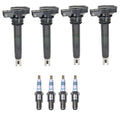 Set of 4 Ignition Coils & Spark Plugs for Audi A4 Eos 2.0 L4 (2006–2016)