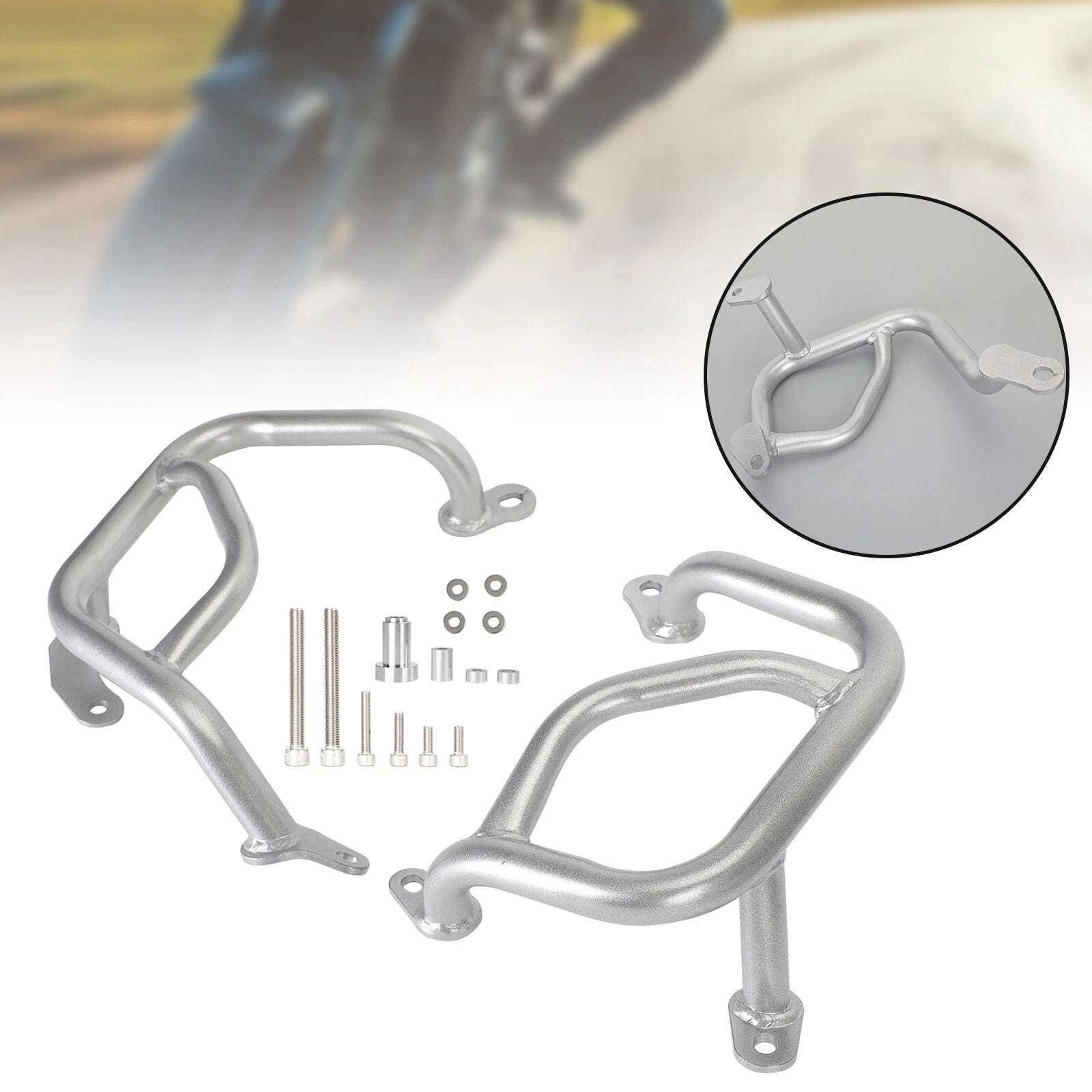 Lower Engine Guard Crash Bar for BMW F900XR (2020–2022) - Steel, Silver