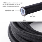 20FT 6AN-8AN-10AN Black Nylon E85 PTFE Fuel Line Hose Kit w/14 Fittings