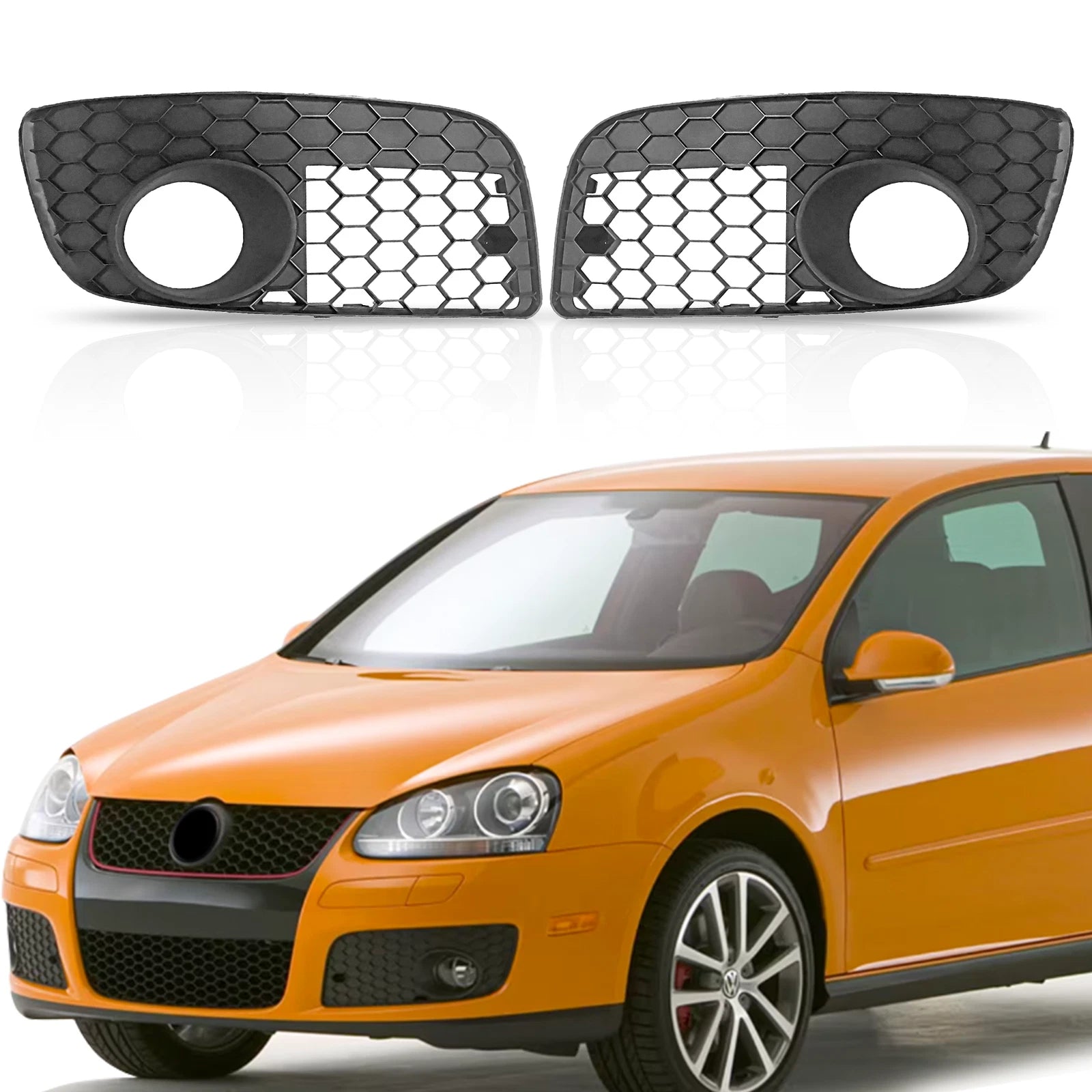 Pair of Honeycomb Fog Light Cover Grilles for VW Jetta GLI GTI Mk5 (2006–2009)