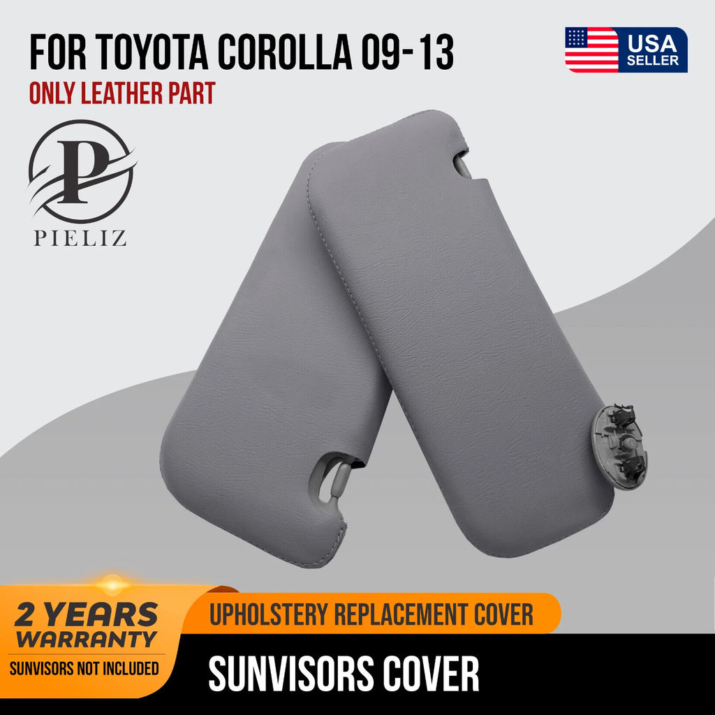 Sunvisors Cover Skin for Toyota Corolla (2009–2013) Gray PVC Leather