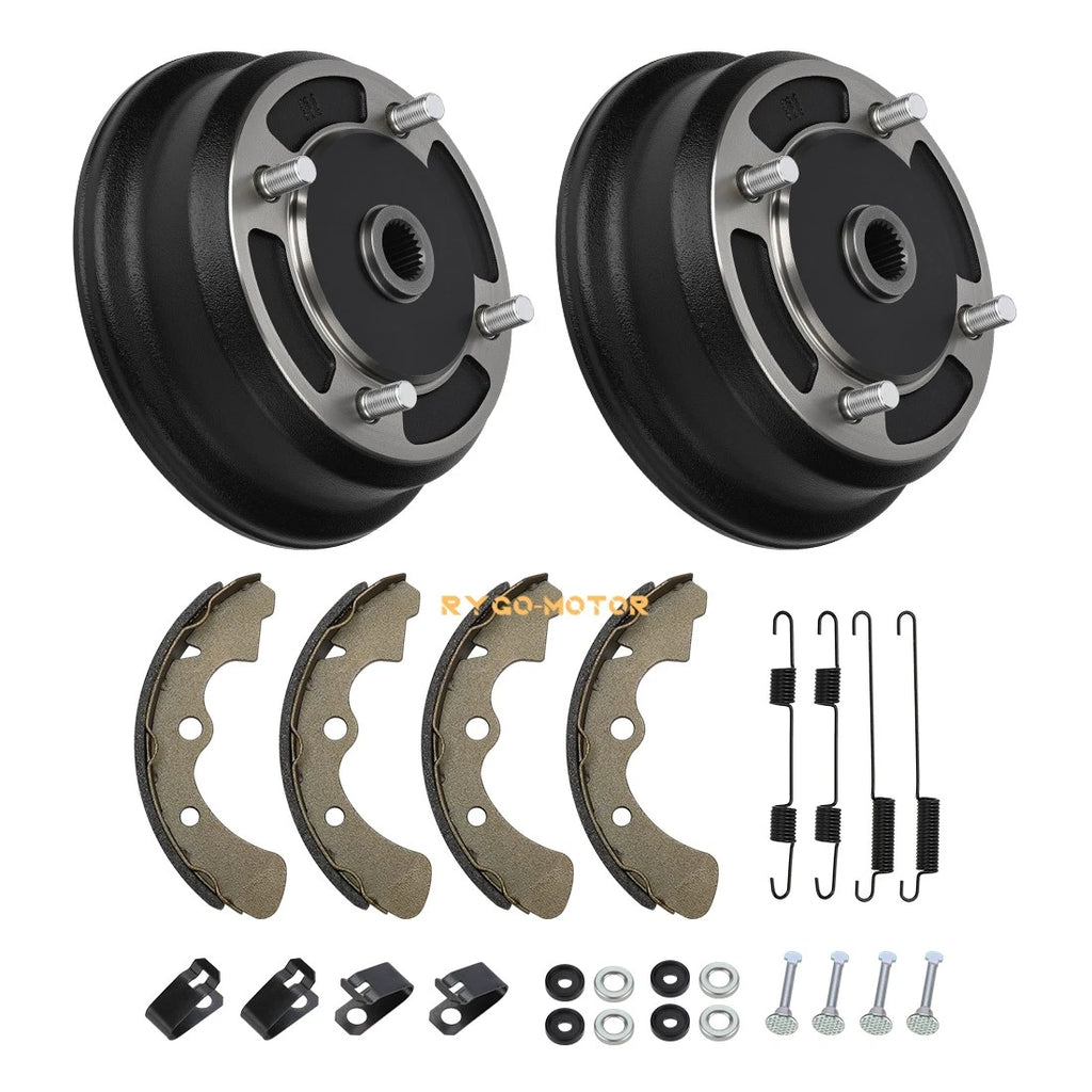 2 Front Brake Drum w/ Shoes for Kawasaki Mule 3000 3010 4000 4010 (1993–2006)