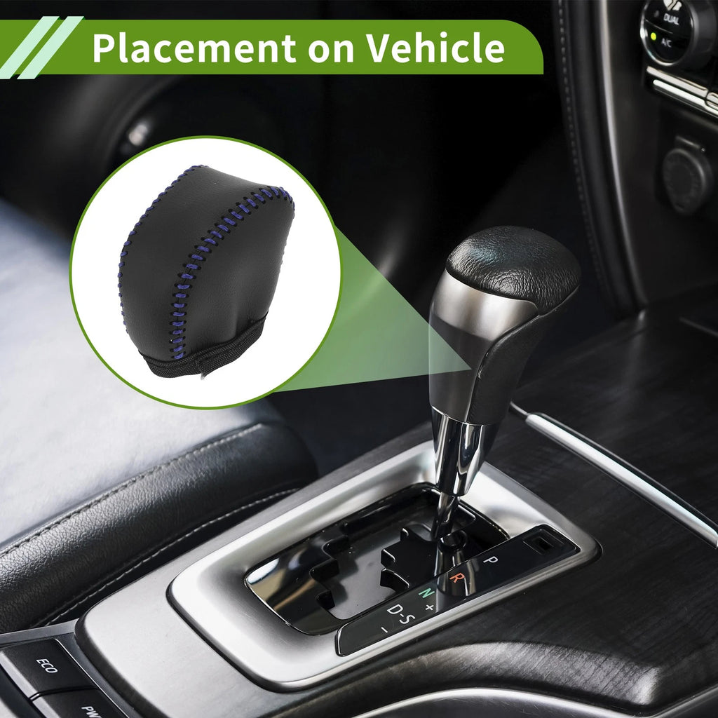 Gear Shift Knob Cover for Lexus NX250 (2022–2023) Black Blue Faux Leather