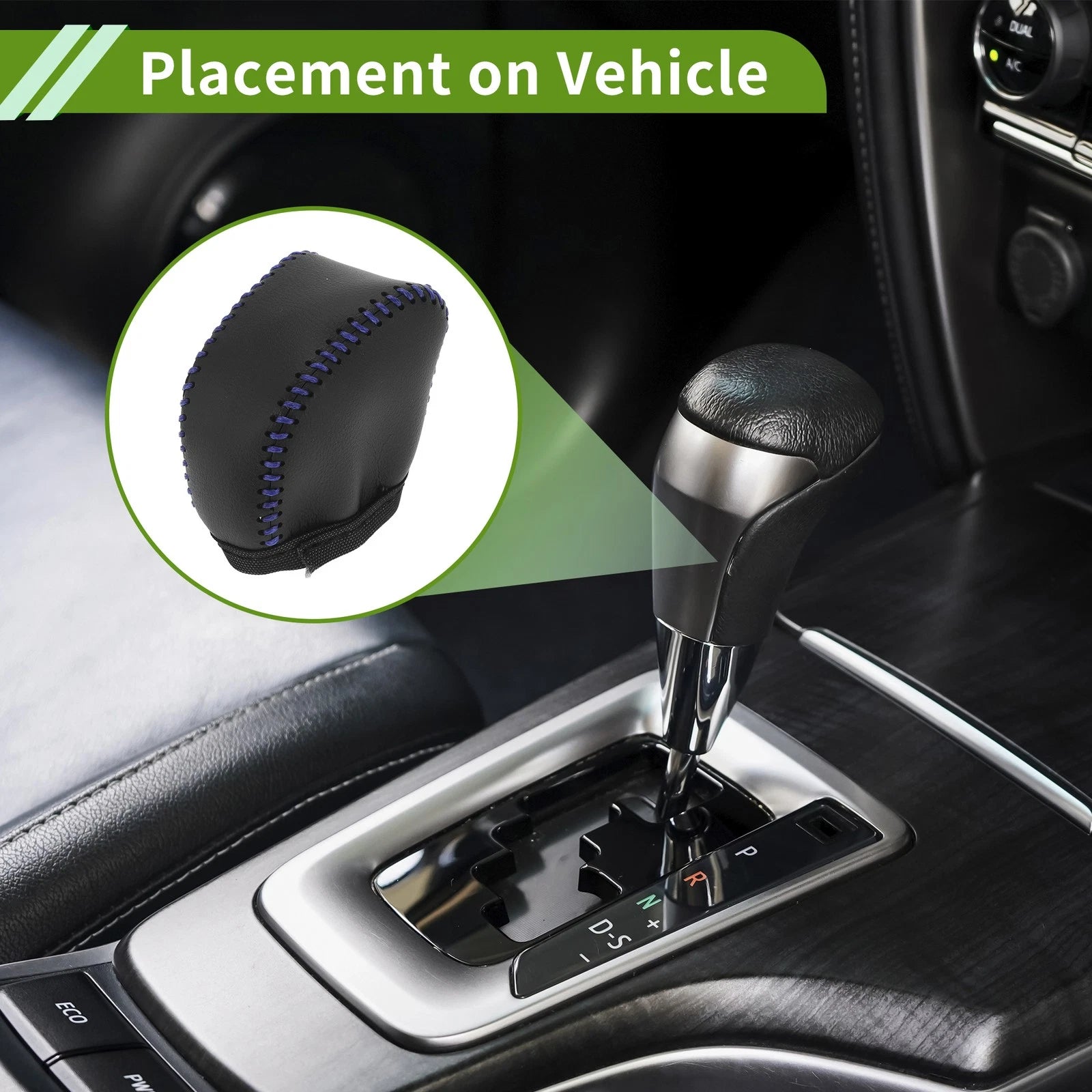 Gear Shift Knob Cover for Lexus NX250 (2022–2023) Black Blue Faux Leather