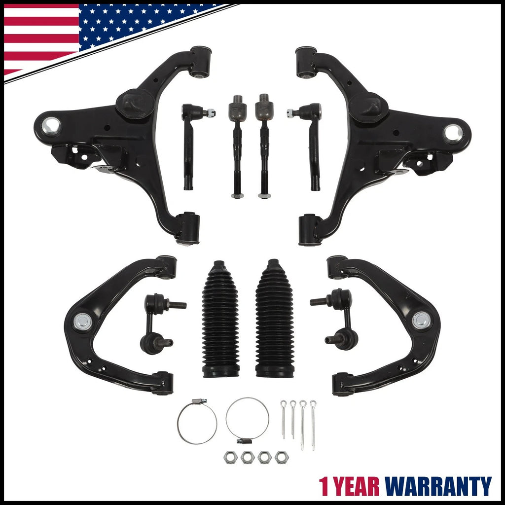 Set of 2 Front Upper Lower Control Arm Tie Rod End for Nissan Frontier Xterra (2005–2018)