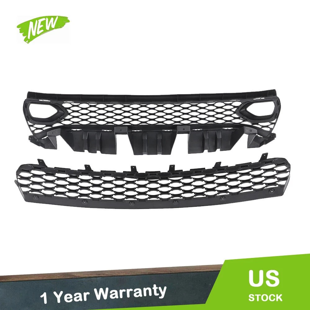 Grille Kit for Dodge Charger SRT (2015–2023) Black Front Upper + Lower