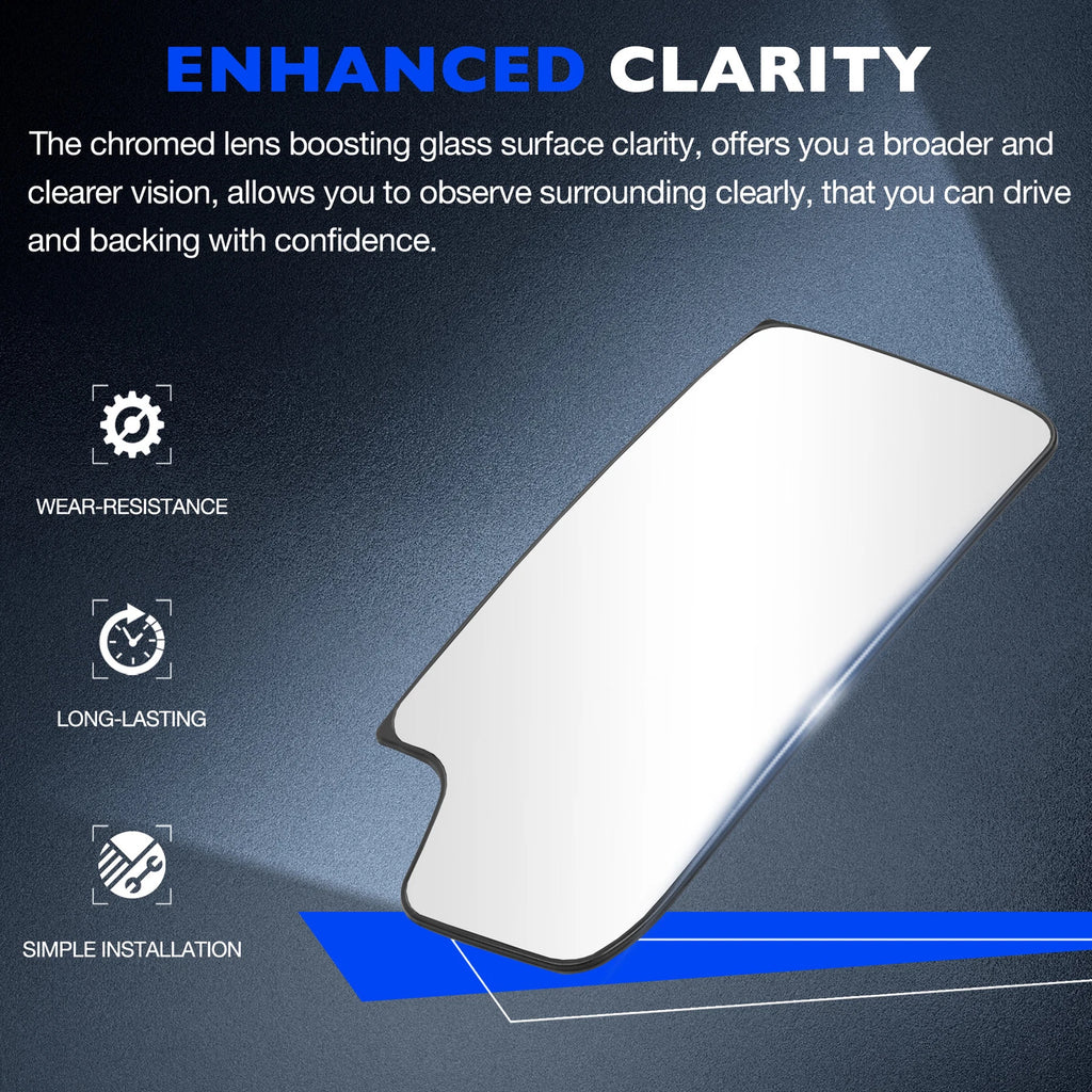 Driver Left Side Lower Mirror Glass for Chevy Silverado 2500 HD (2014–2017) 23444114