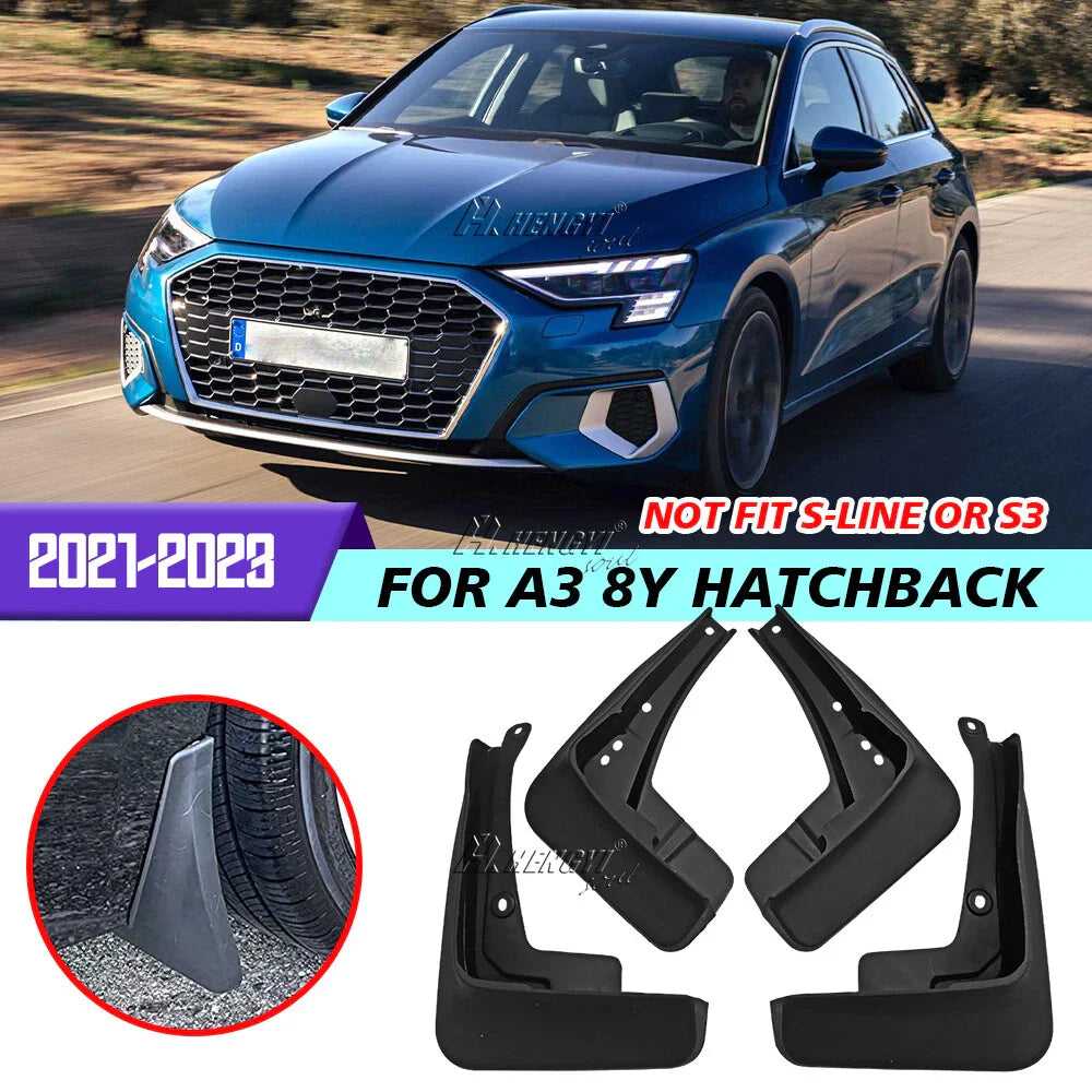Black Mud Flap Splash Guard Fender for Audi A3 8Y Hatchback (2021–2023)