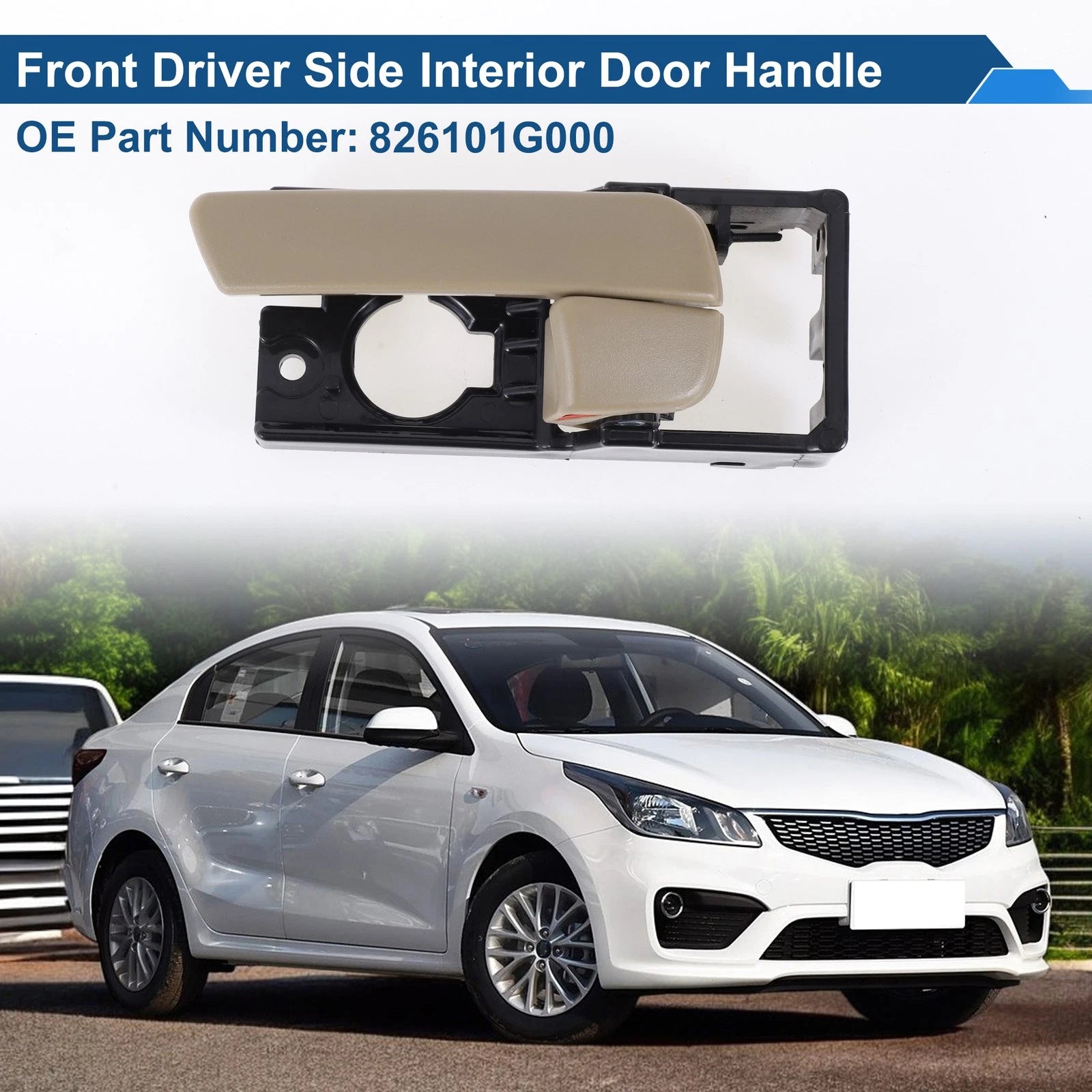 Front Passenger Side Interior Door Handle for Kia Rio (2012–2017) No. 826101G000 Beige Black
