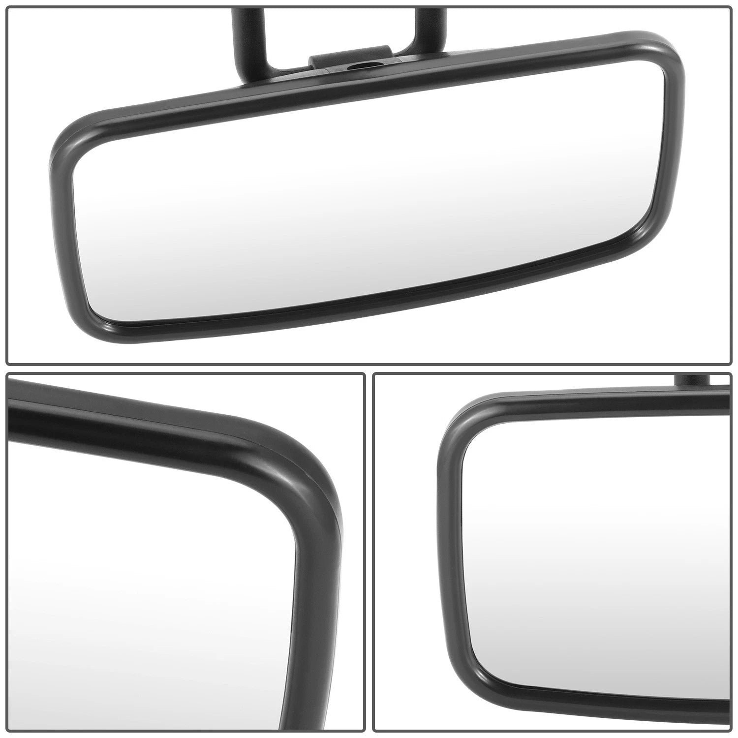 Rearview Mirror Cover Clamp for Universal Yacht (Black ABS, White Glass)