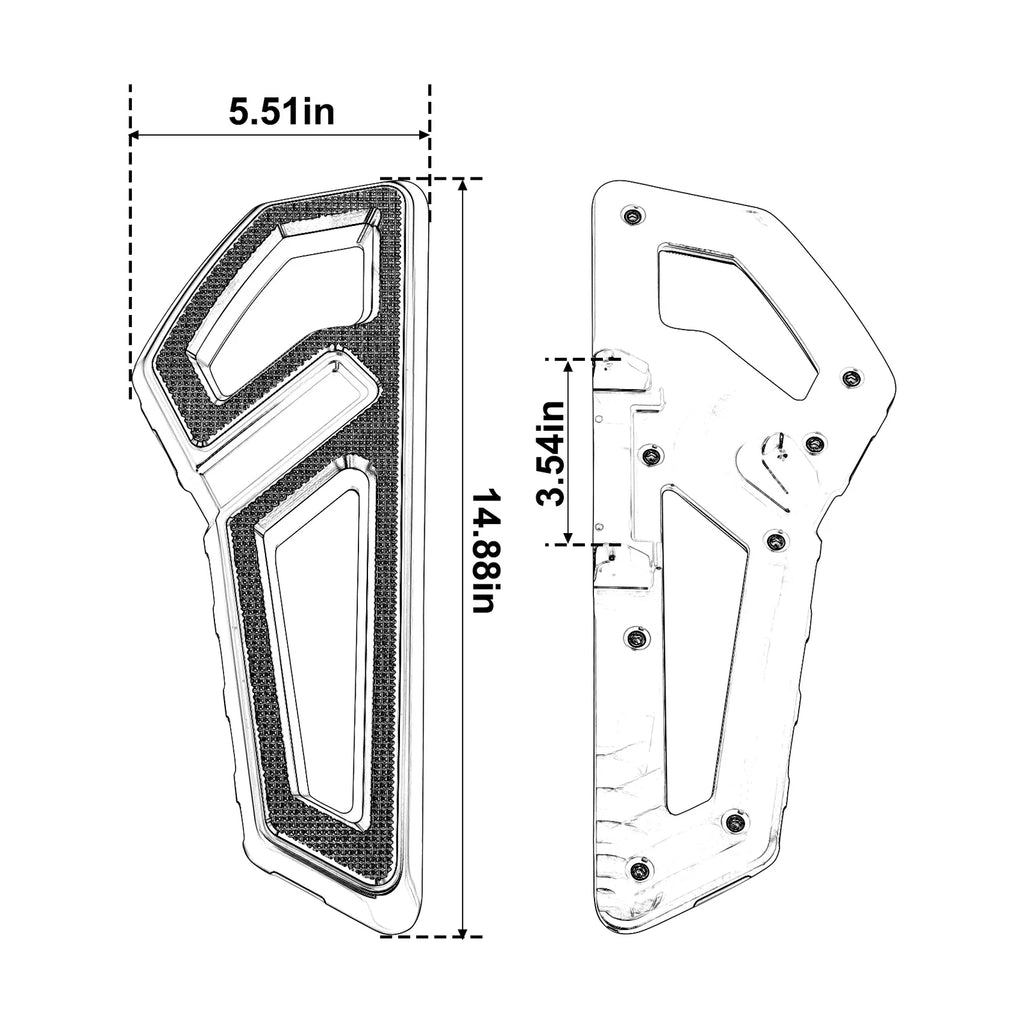 Chrome Driver Footboards for Harley Softail Slim Fat Boy (2018–2024)