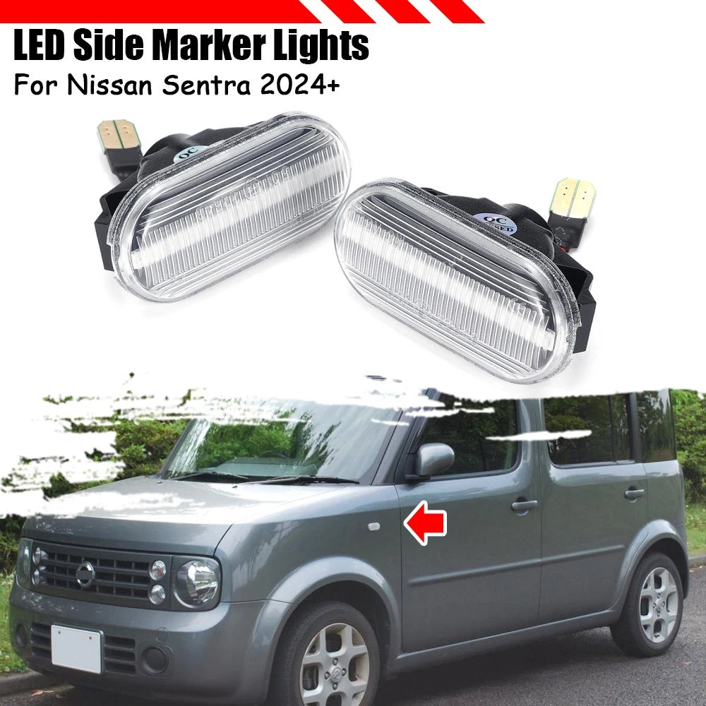 2X LED Amber Side Indicator Marker Light for Nissan 350Z Navara D40 Pathfinder