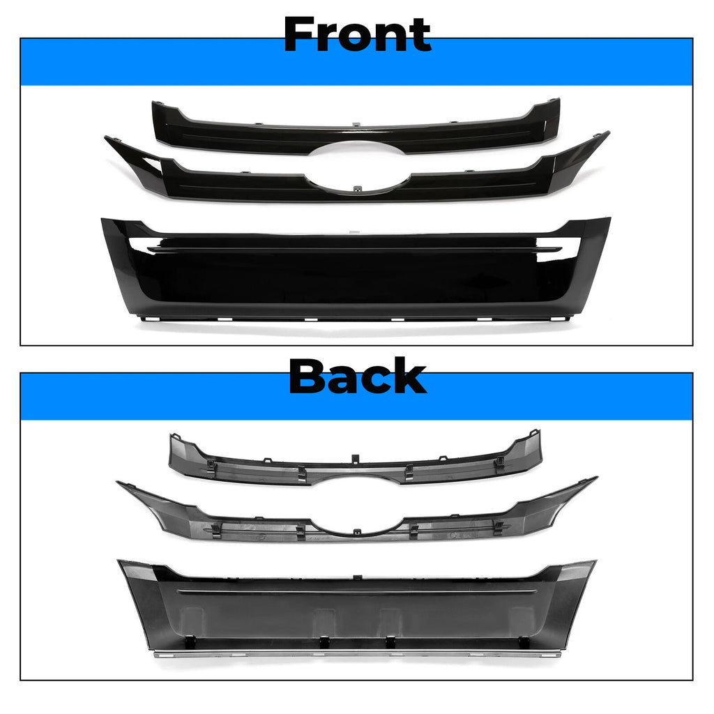 3X Glossy Black ABS Front Bumper Grille Trim Molding for Ford Edge (2011–2014)