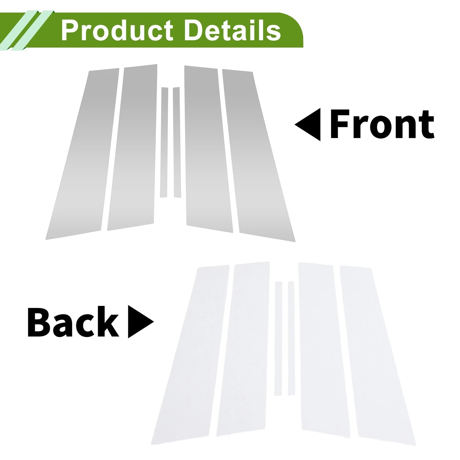 6 Pcs Pillar Window Trim for Chevy Cruze (2016–2019) Silver Tone